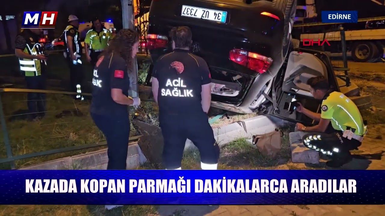 Kazada kopan parmağı dakikalarca aradılar