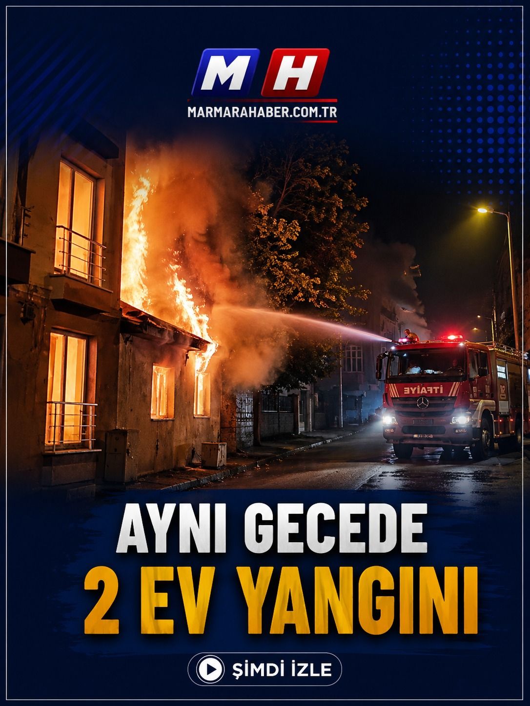 Çorlu'da aynı gecede 2 ev yangını