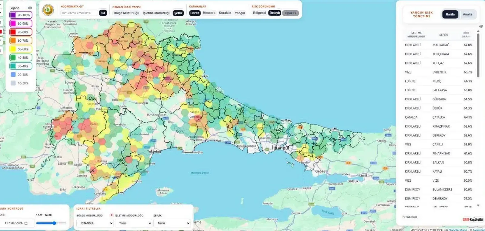 Valilikten kritik uyarı: Kırklareli’nde 13 noktada yangın riski