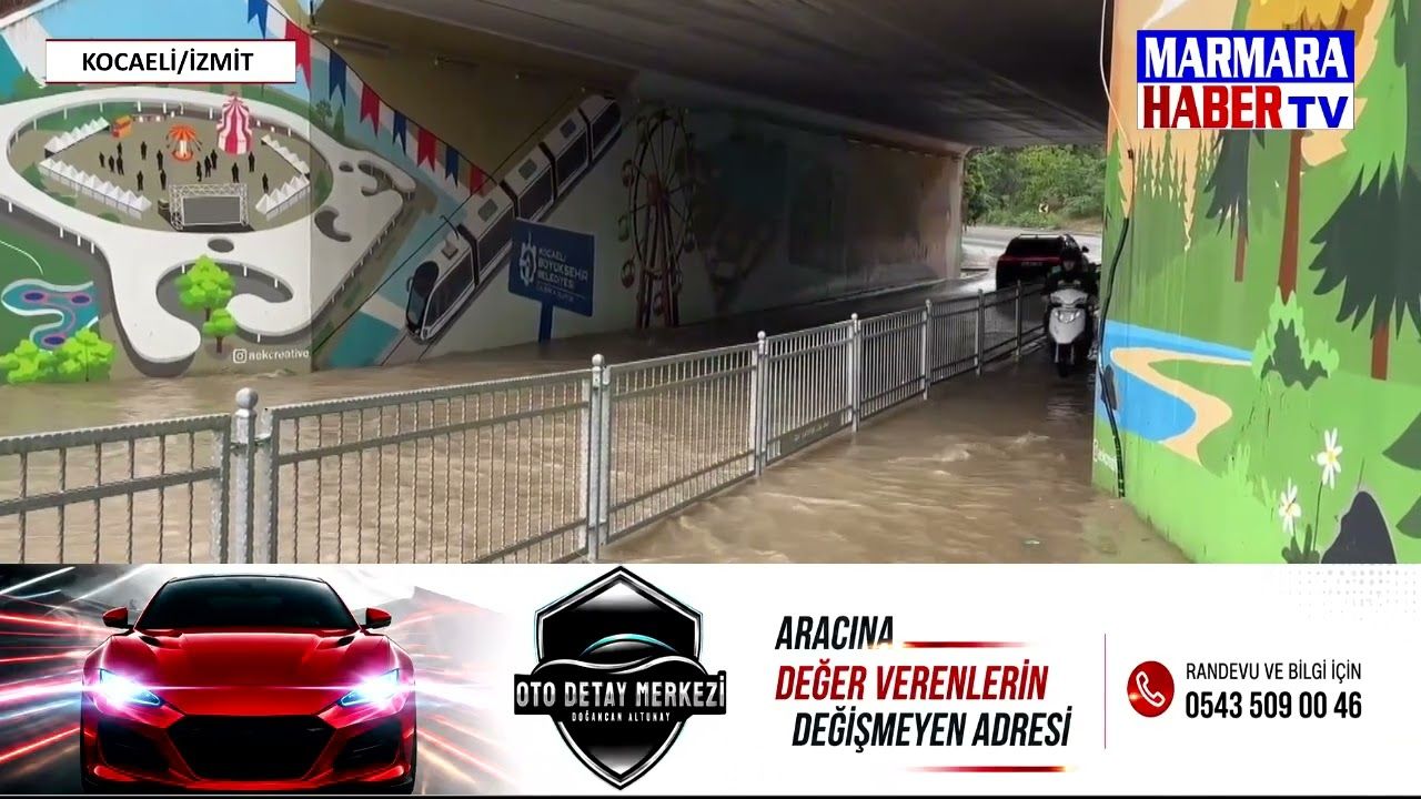 Sağanak bastırdı alt geçit suyla doldu