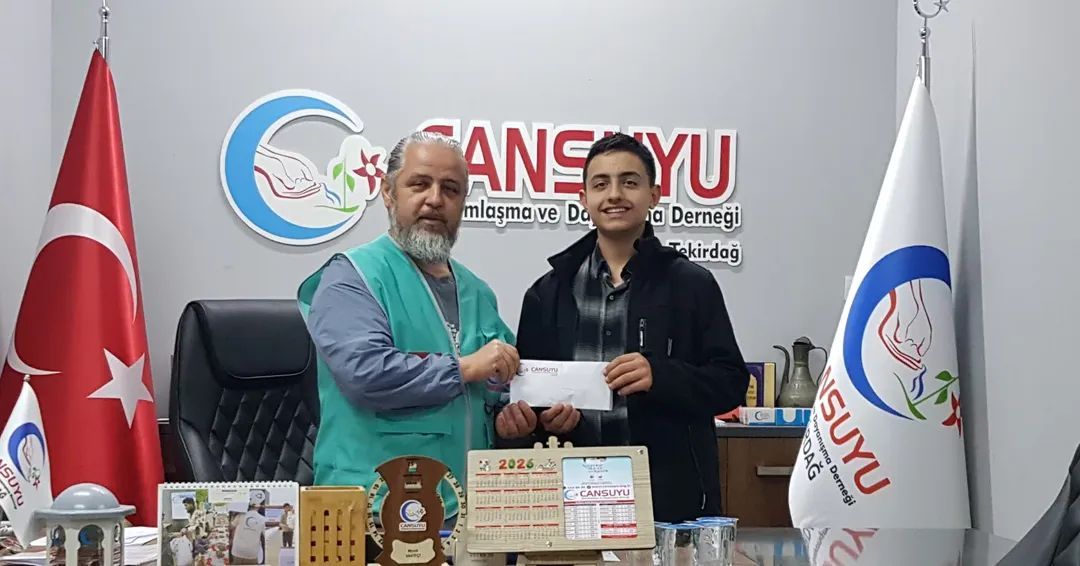 Çorlulu genç, mazlumlara ‘Can Suyu’ oldu
