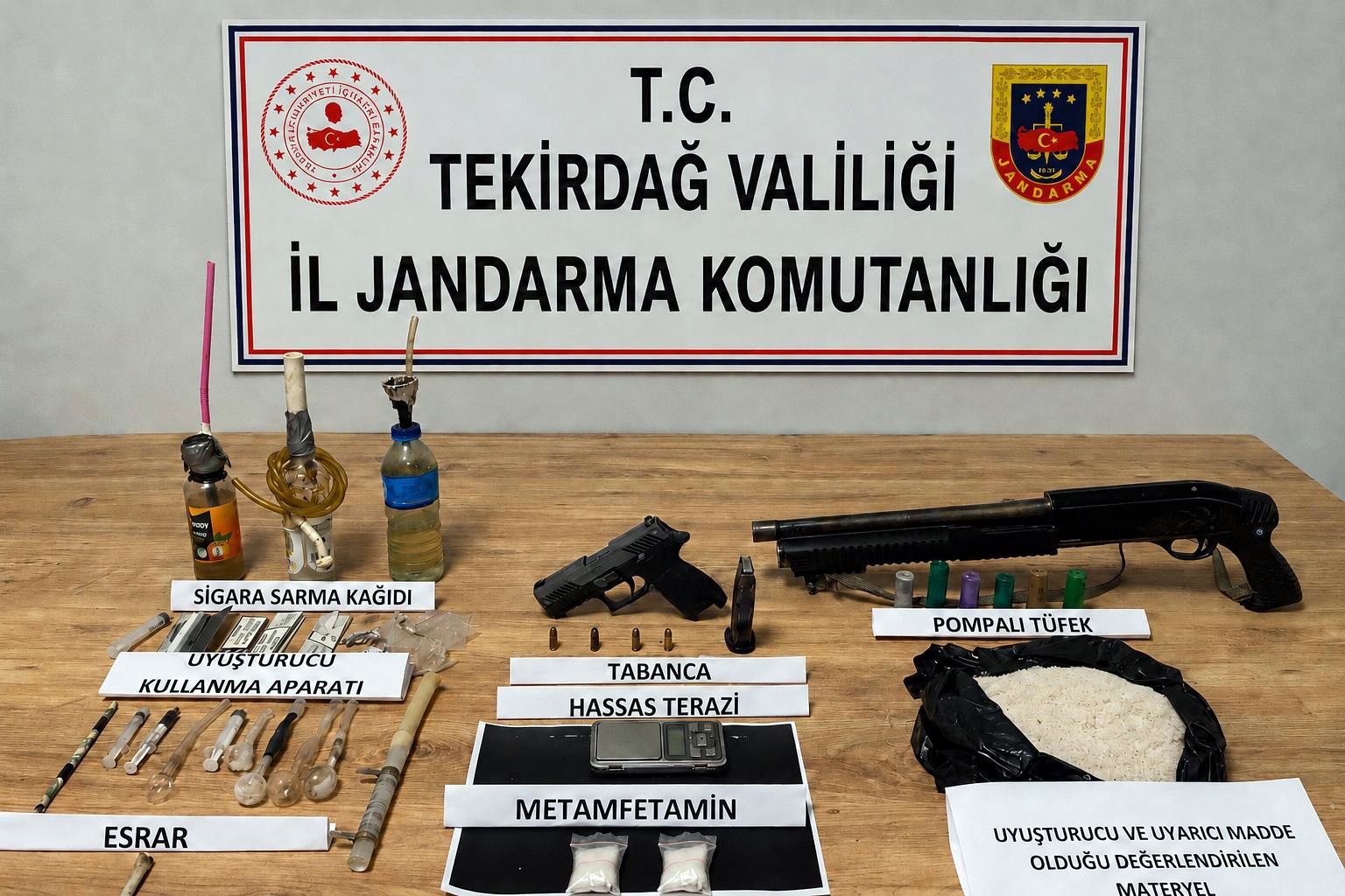 Uyuşturucu ve silah ele geçirildi