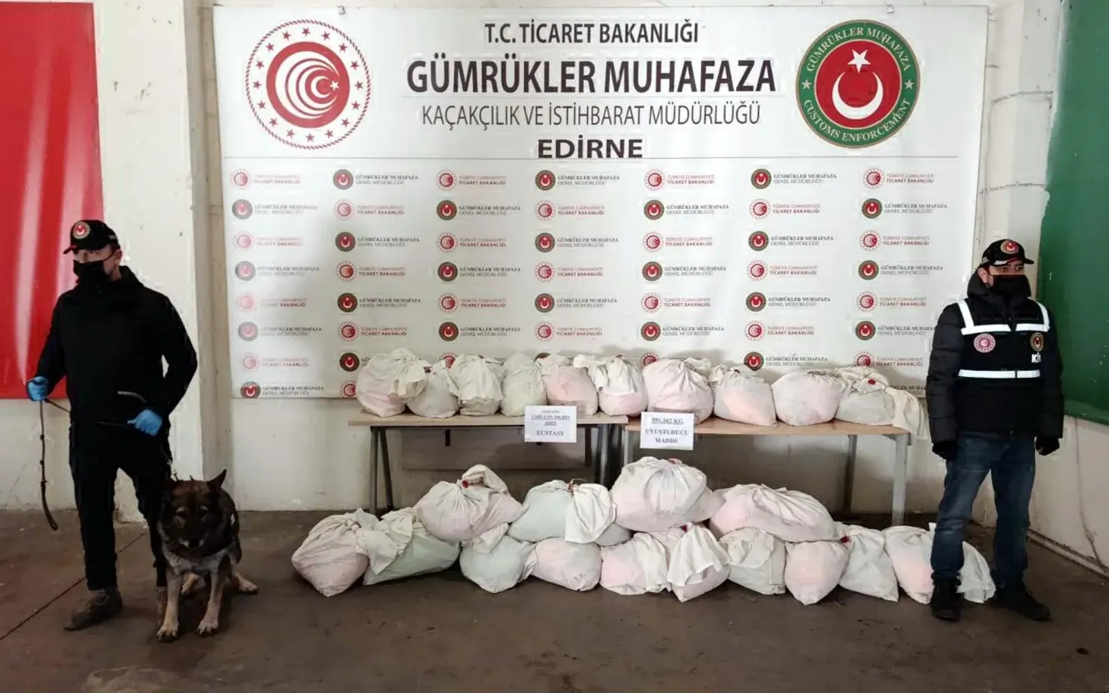 Kapıkule'ye gelen TIR'daki 591 kilo uyuşturucuyu 'Bodri' buldu