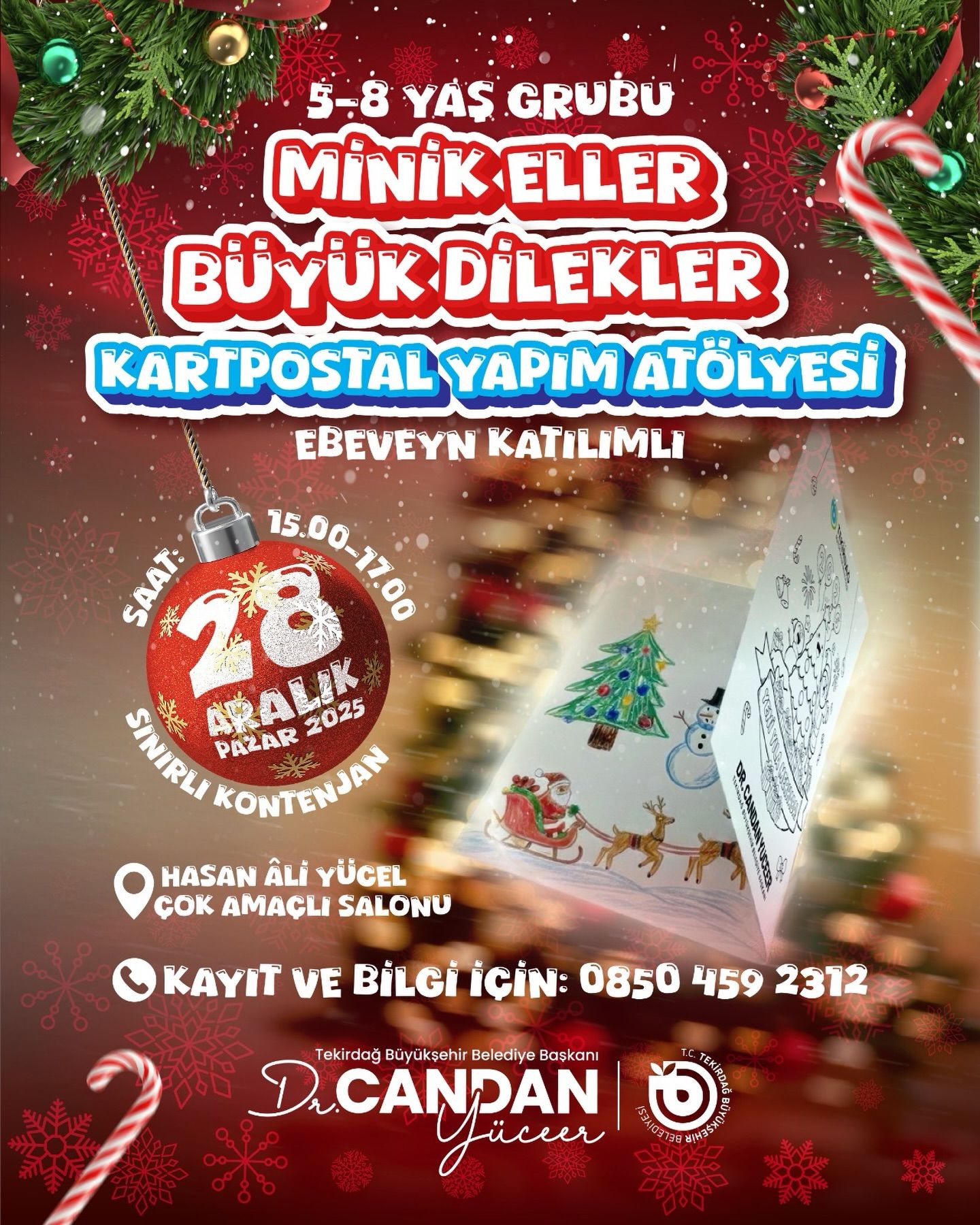 “Minik Eller Büyük Dilekler” Kartpostal Yapım Atölyesi düzenlenecek