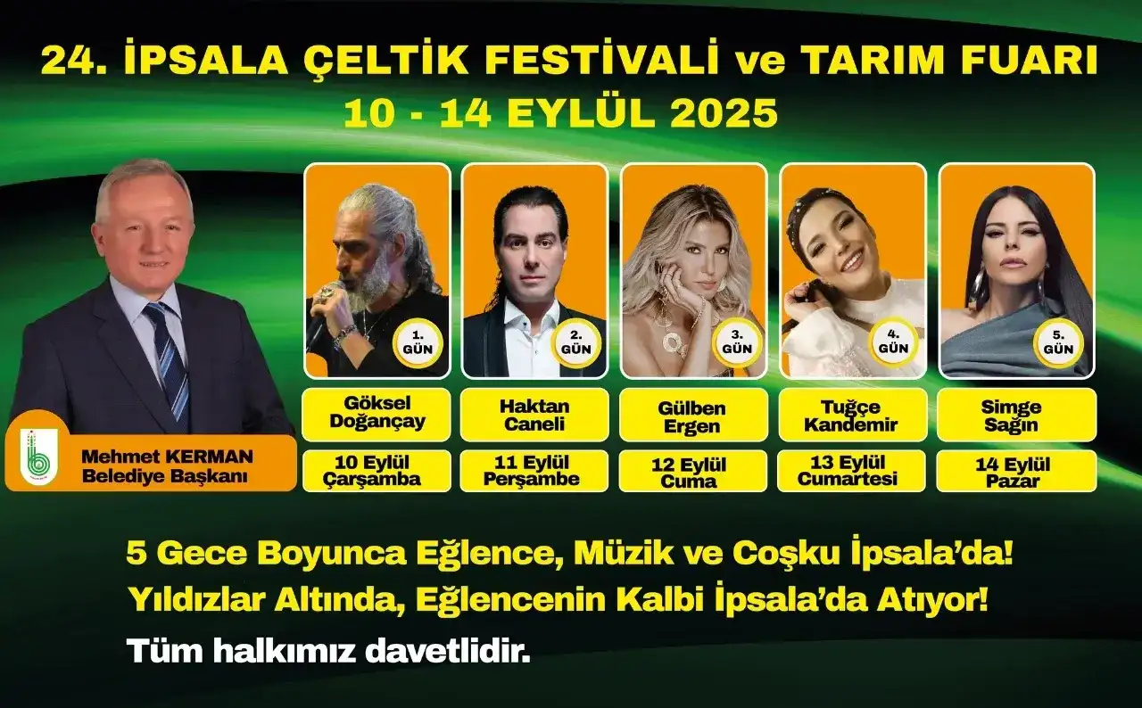 24. İpsala Çeltik Festivali ve Tarım Fuarı, 10 Eylül’de başlıyor