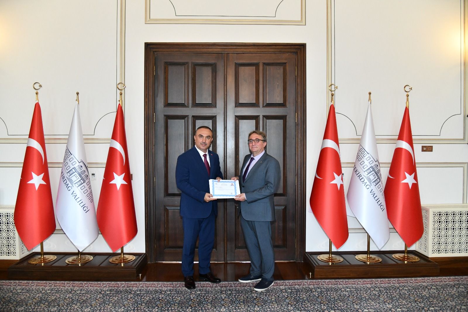 Kaymakam Helvacı’dan Vali Soytürk’e veda ziyareti